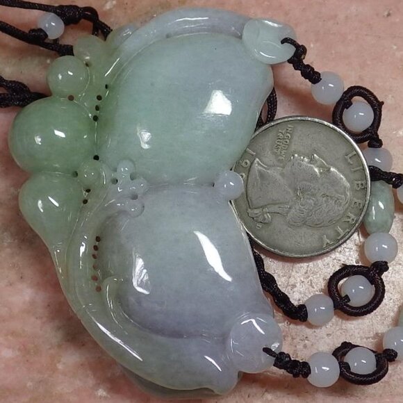 Certified Green Lavender Natural A Jade jadeite pendant Frog Toad Peach 风水蟾蜍 790 - Picture 9 of 10